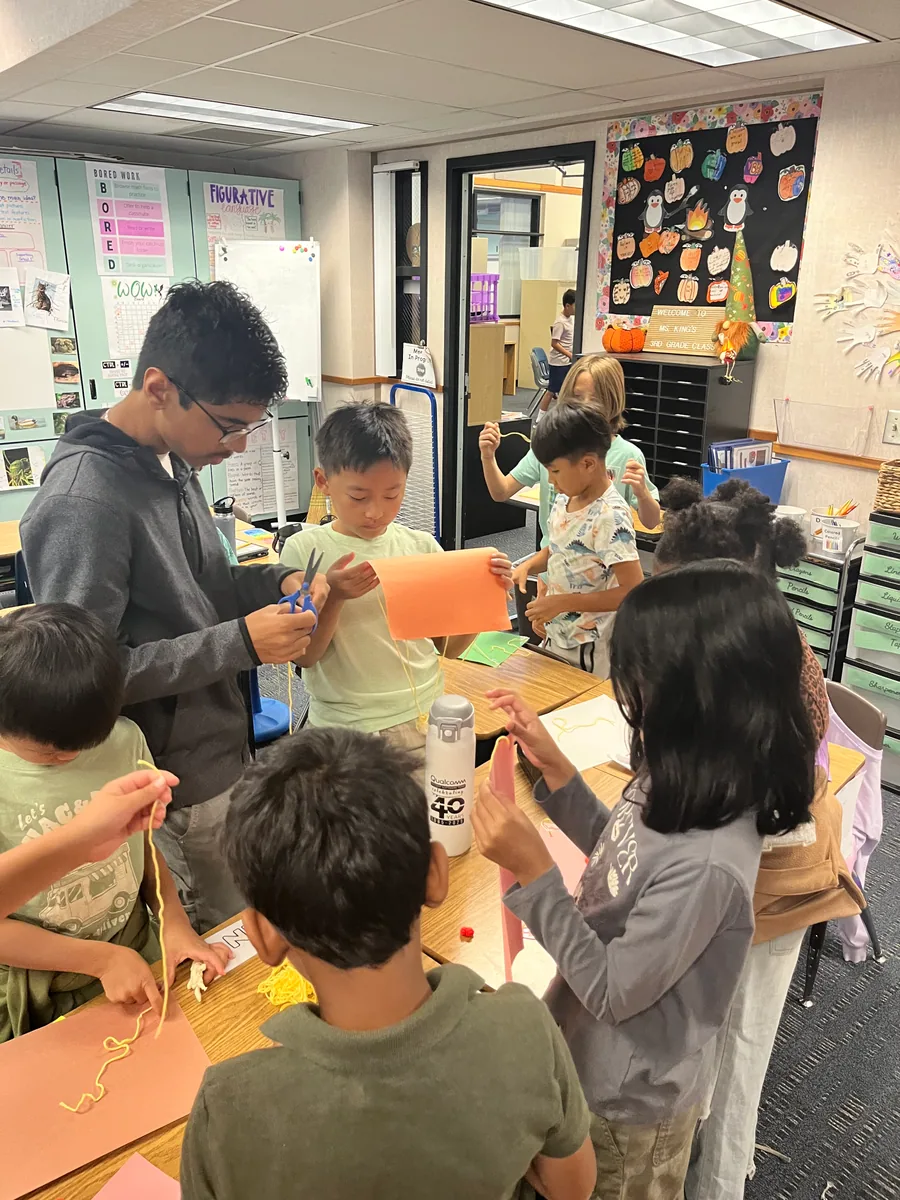 Students assembling engineering projects